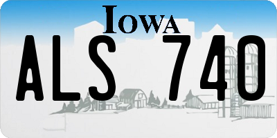 IA license plate ALS740