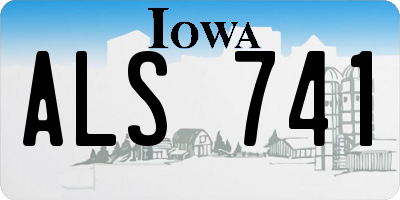 IA license plate ALS741