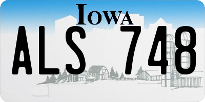 IA license plate ALS748