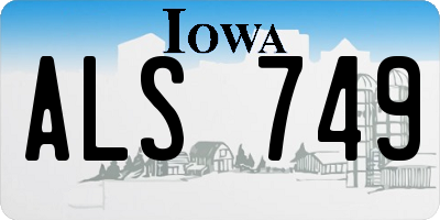 IA license plate ALS749