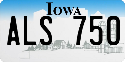 IA license plate ALS750