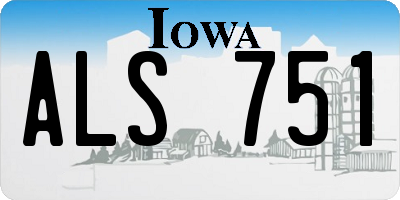 IA license plate ALS751