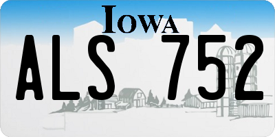 IA license plate ALS752