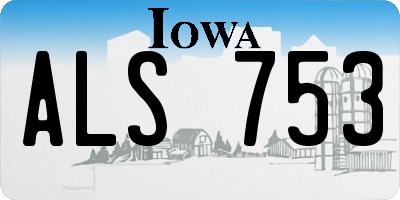 IA license plate ALS753