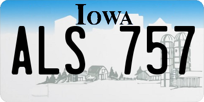IA license plate ALS757