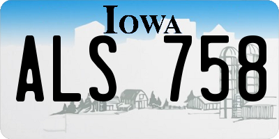 IA license plate ALS758