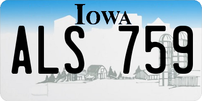 IA license plate ALS759