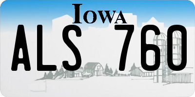 IA license plate ALS760
