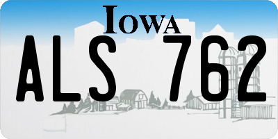 IA license plate ALS762