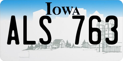 IA license plate ALS763