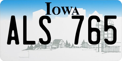 IA license plate ALS765