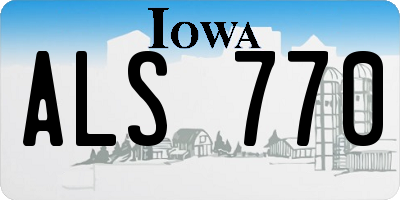 IA license plate ALS770