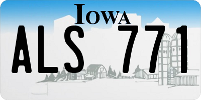 IA license plate ALS771