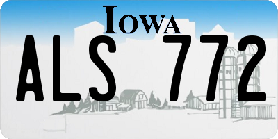 IA license plate ALS772