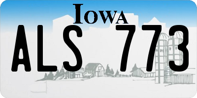 IA license plate ALS773
