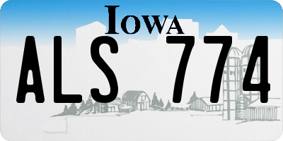IA license plate ALS774