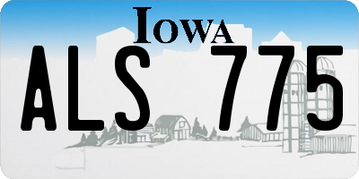 IA license plate ALS775