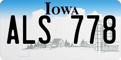 IA license plate ALS778