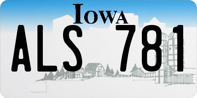 IA license plate ALS781
