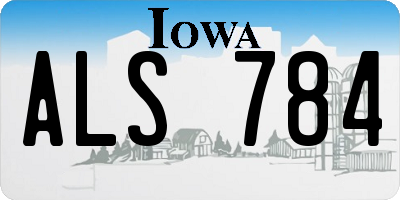 IA license plate ALS784