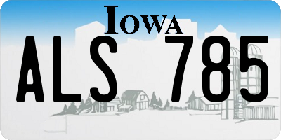 IA license plate ALS785
