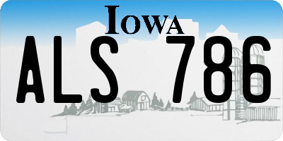 IA license plate ALS786