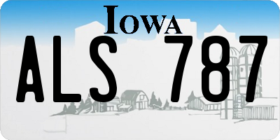 IA license plate ALS787