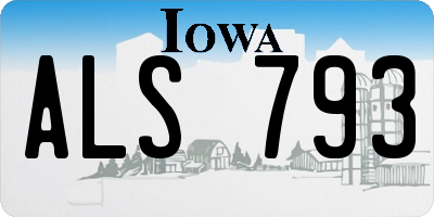 IA license plate ALS793