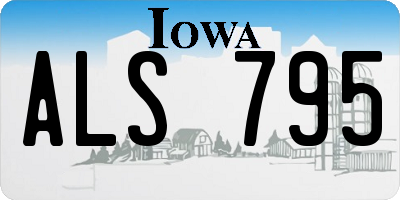 IA license plate ALS795