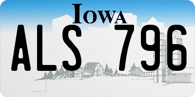 IA license plate ALS796