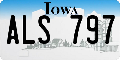 IA license plate ALS797