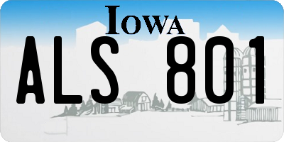IA license plate ALS801