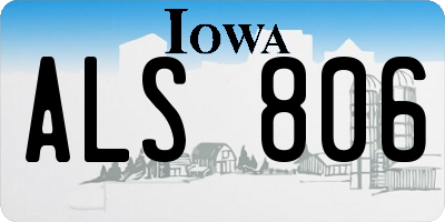 IA license plate ALS806