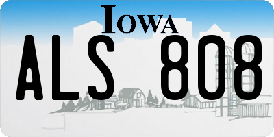 IA license plate ALS808