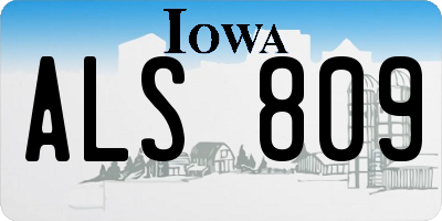 IA license plate ALS809