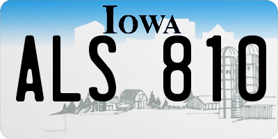 IA license plate ALS810