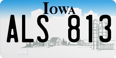 IA license plate ALS813
