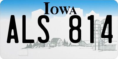 IA license plate ALS814