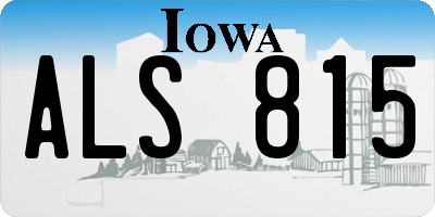 IA license plate ALS815