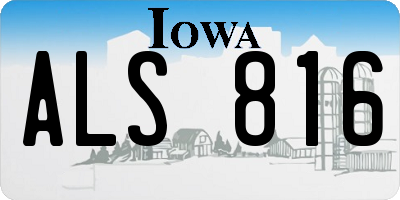 IA license plate ALS816
