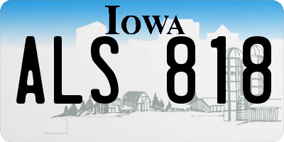 IA license plate ALS818