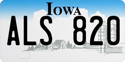 IA license plate ALS820