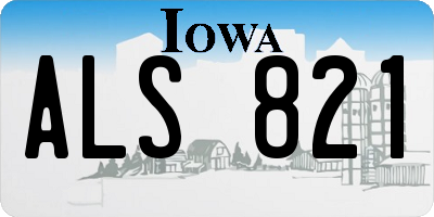 IA license plate ALS821