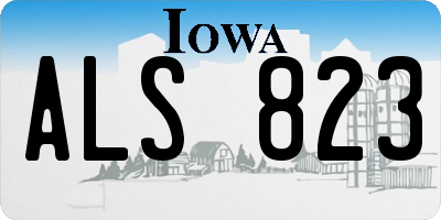 IA license plate ALS823