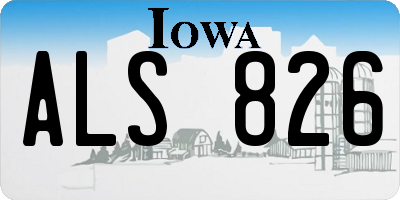 IA license plate ALS826