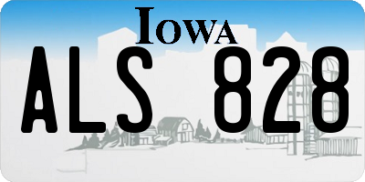 IA license plate ALS828