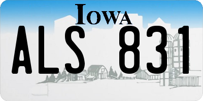 IA license plate ALS831