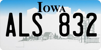 IA license plate ALS832