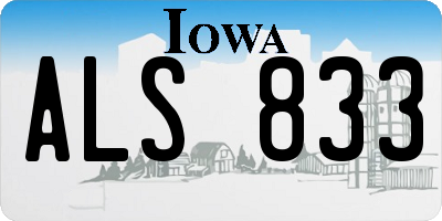 IA license plate ALS833