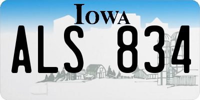 IA license plate ALS834